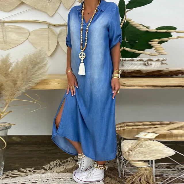 Zara | Vestido largo estilo vaquero