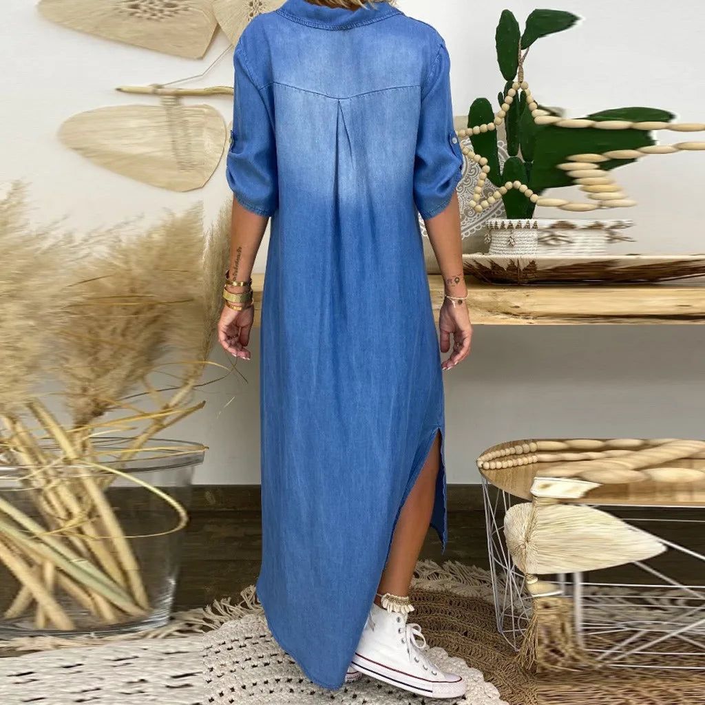 Zara | Vestido largo estilo vaquero