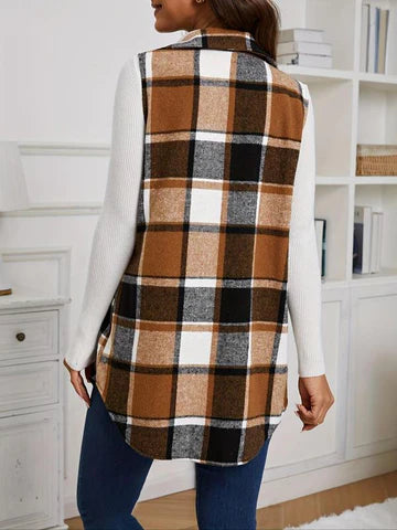 Chaleco a cuadros Ayana – Elegancia casual sin mangas