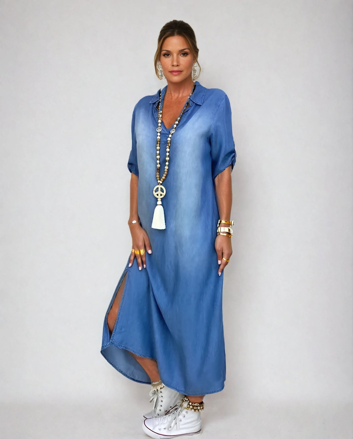 Zara | Vestido largo estilo vaquero