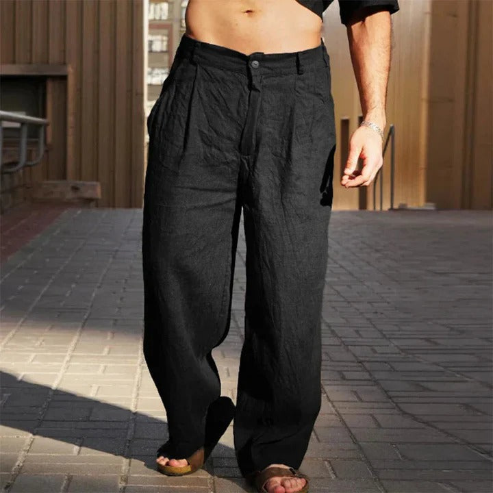 Marco – Pantalones anchos de lino
