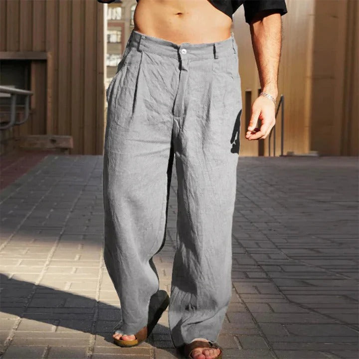 Marco – Pantalones anchos de lino