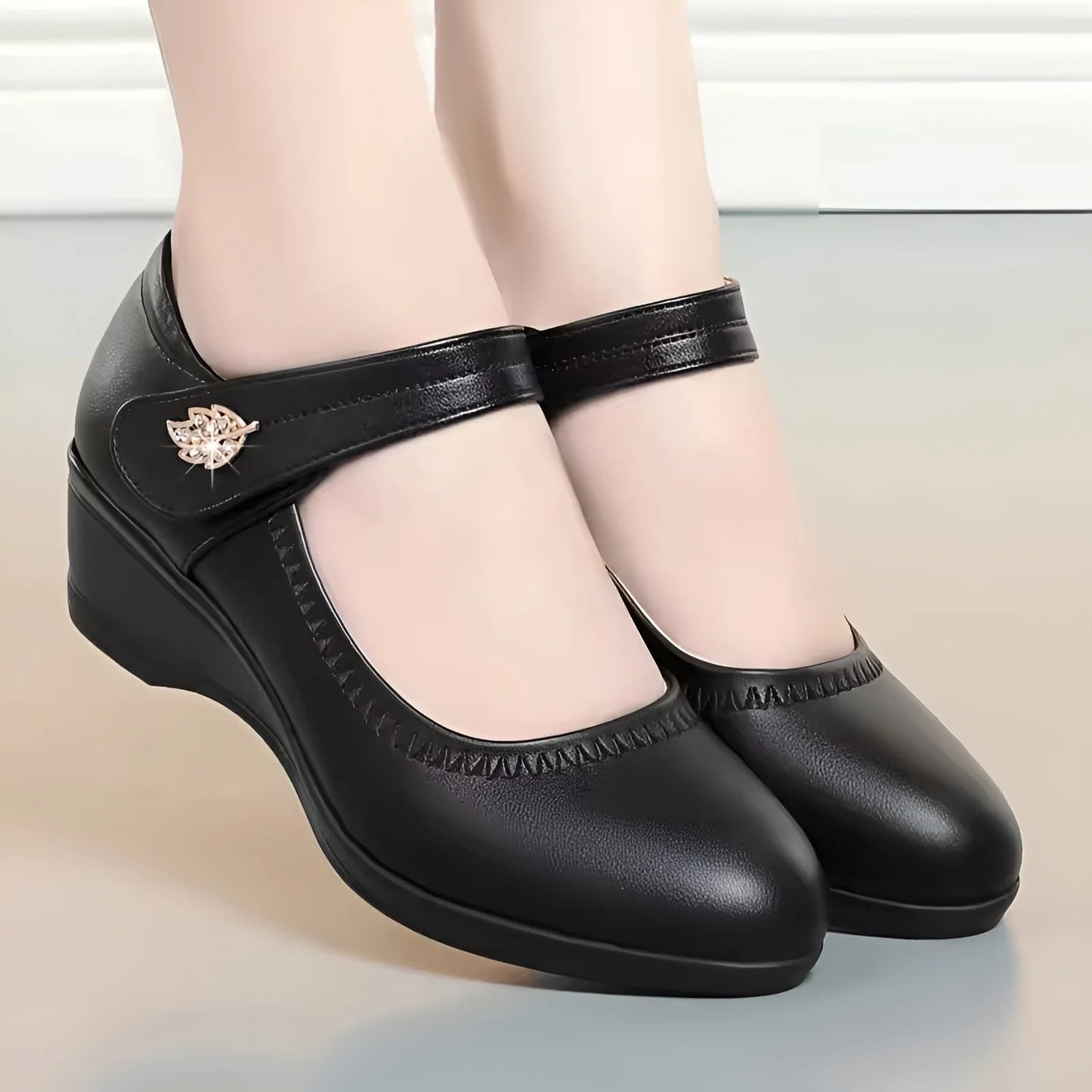 Elina-Rosa | Zapatos de cuero PU suave
