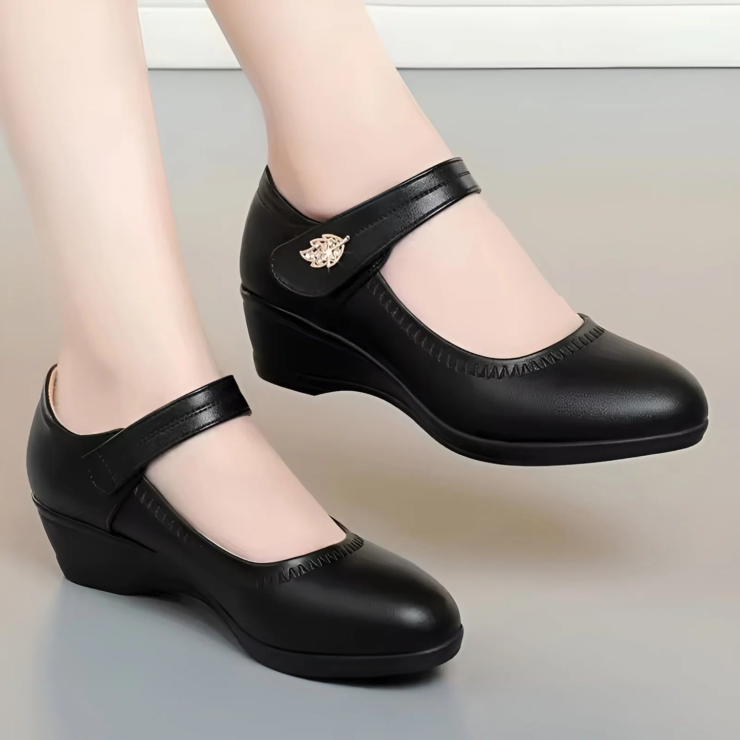 Elina-Rosa | Zapatos de cuero PU suave