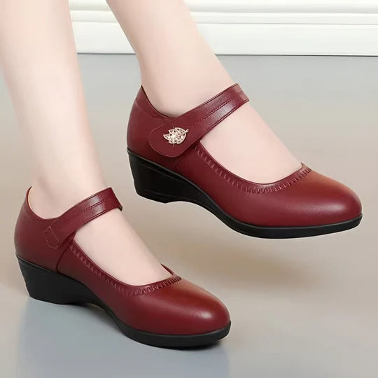 Elina-Rosa | Zapatos de cuero PU suave