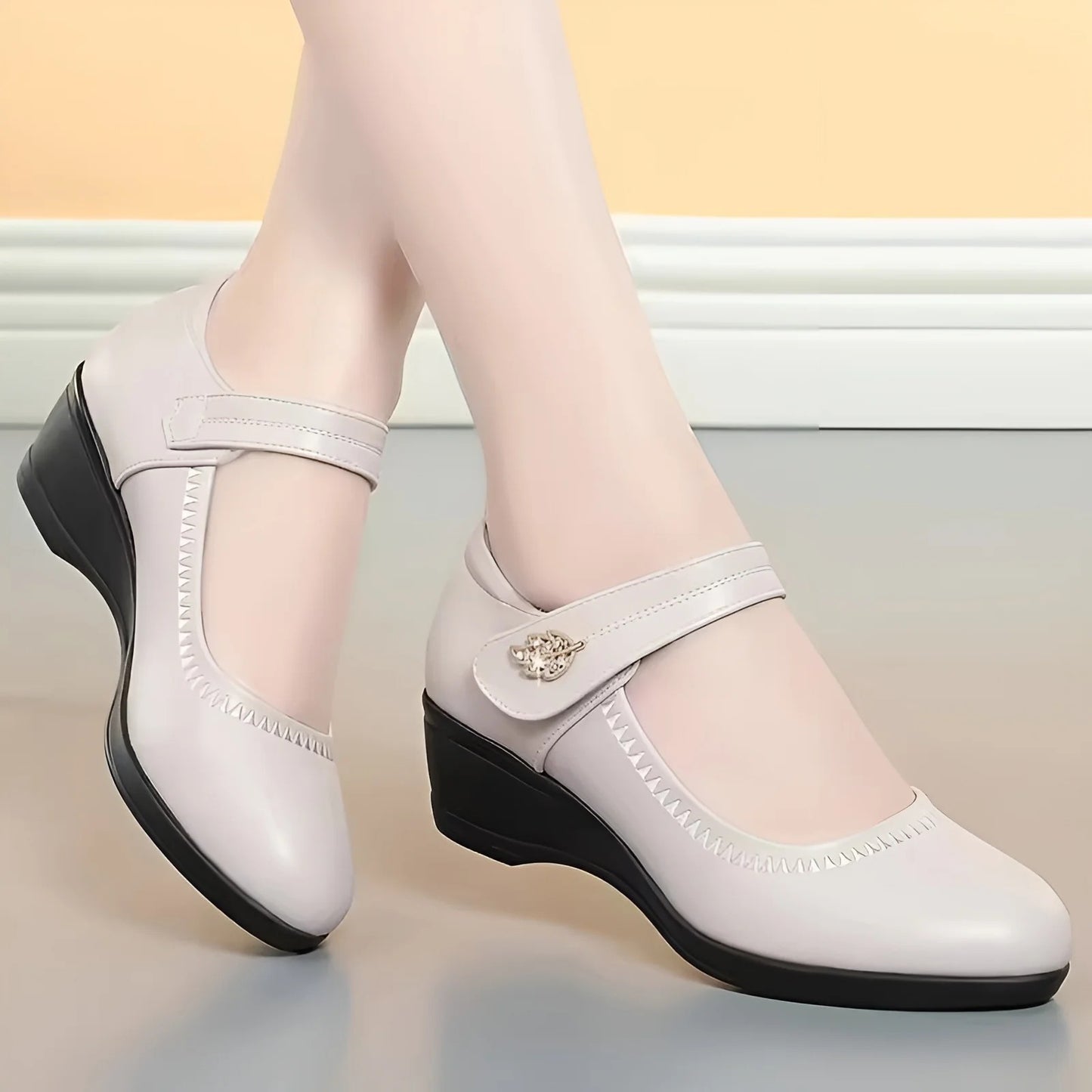 Elina-Rosa | Zapatos de cuero PU suave