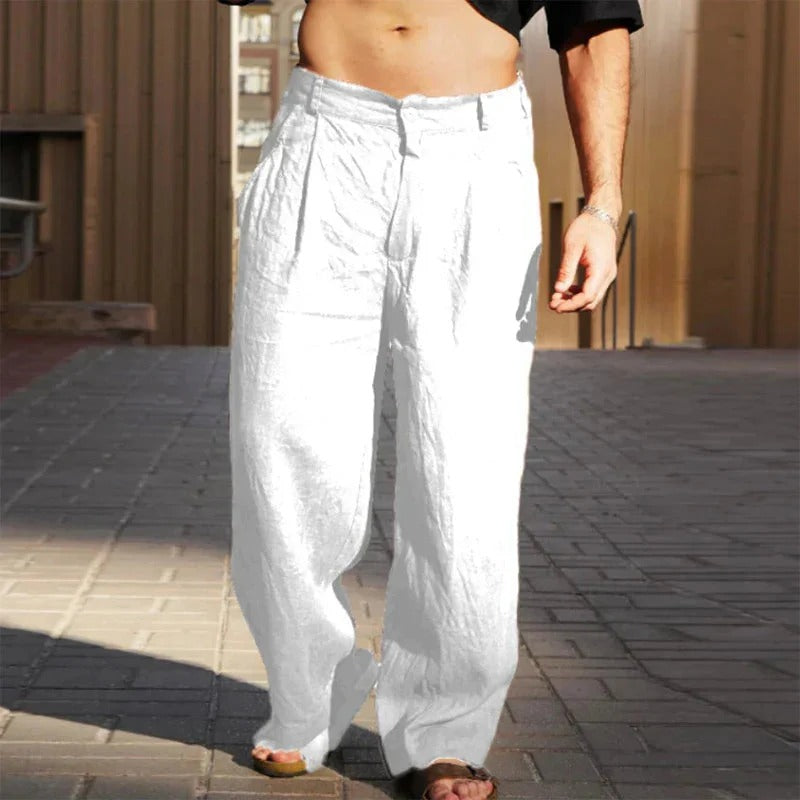 Marco – Pantalones anchos de lino