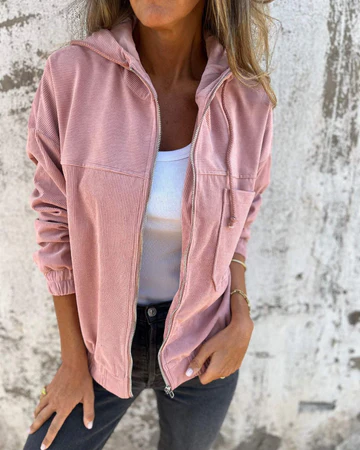Sierra | Chaqueta de pana con capucha y cremallera