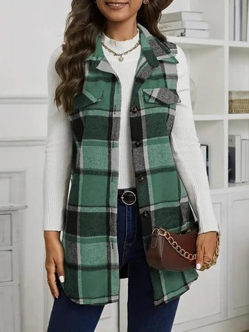 Chaleco a cuadros Ayana – Elegancia casual sin mangas