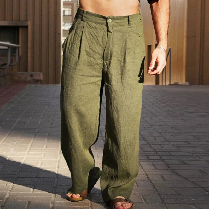 Marco – Pantalones anchos de lino