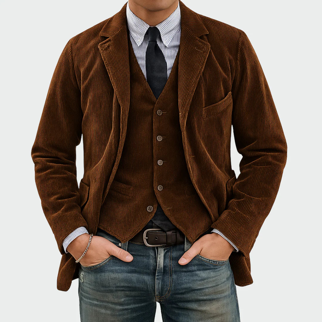 Tommy | Conjunto de 2 piezas: Blazer y cárdigan de terciopelo
