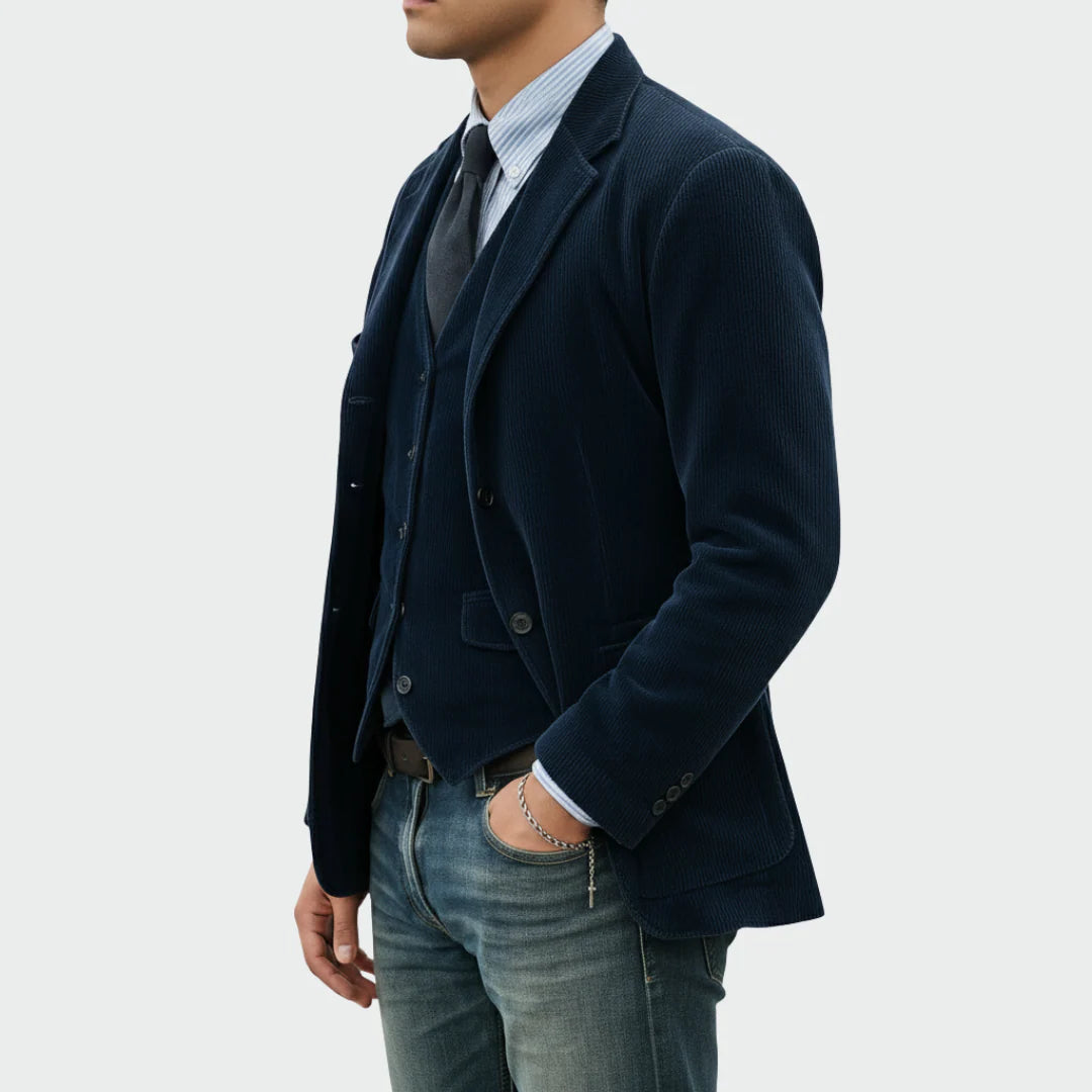 Tommy | Conjunto de 2 piezas: Blazer y cárdigan de terciopelo
