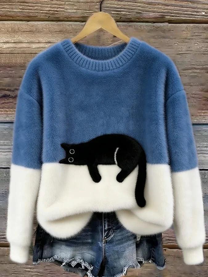 Luna | Sudadera de mujer con patrón de gato