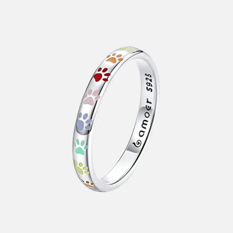 SOFIA | Anillo de plata esterlina con huella de pata.