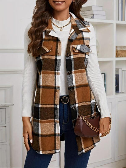 Chaleco a cuadros Ayana – Elegancia casual sin mangas