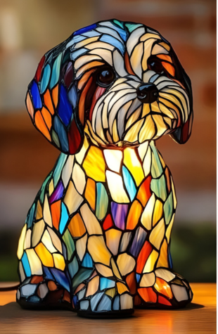 Papouille – Lámpara mágica para perros en vidrio de colores