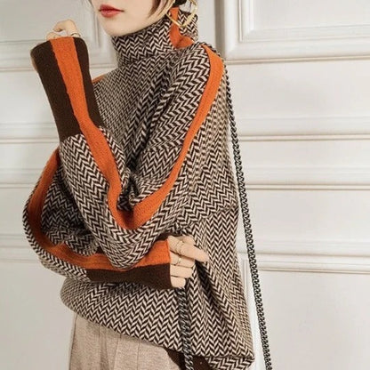 Mari | Cuello alto con llamativas rayas en contraste