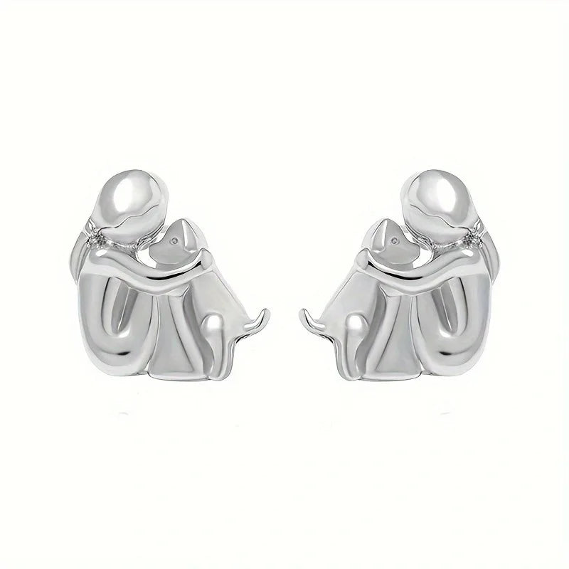 SOFIA | Pendientes Hug bicolor de plata y oro