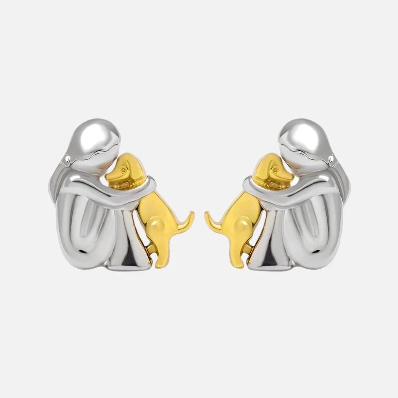 SOFIA | Pendientes Hug bicolor de plata y oro