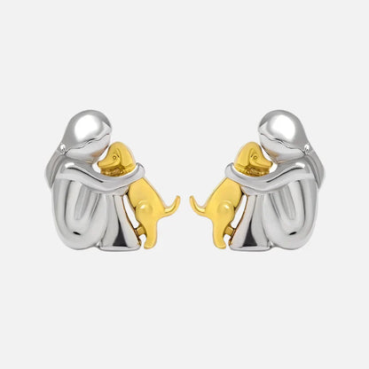 SOFIA | Pendientes Hug bicolor de plata y oro