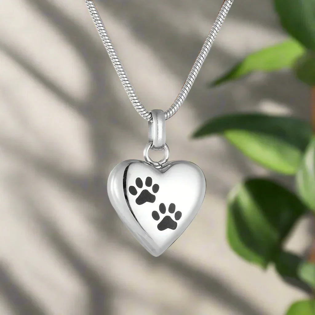 SOFIA | Collar conmemorativo para mascotas – Colgante en forma de corazón con huella de pata