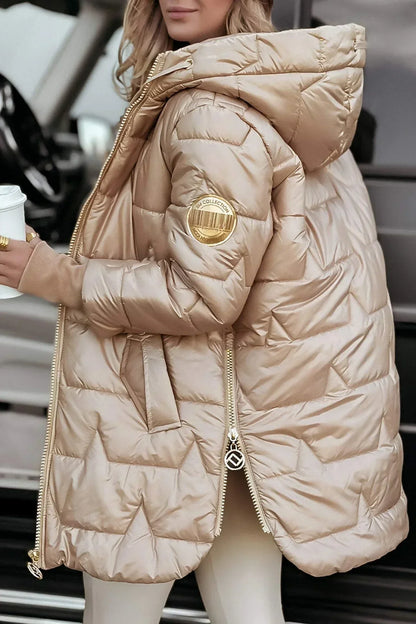 Abrigo Acolchado Dorado Chic