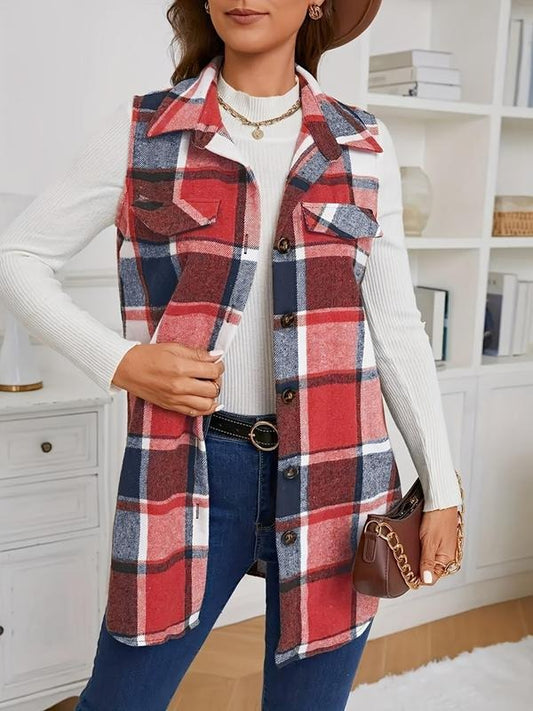 Chaleco a cuadros Ayana – Elegancia casual sin mangas