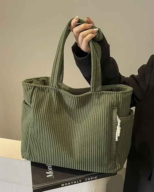 Bolso tote acanalado Tilda con detalle de cordón