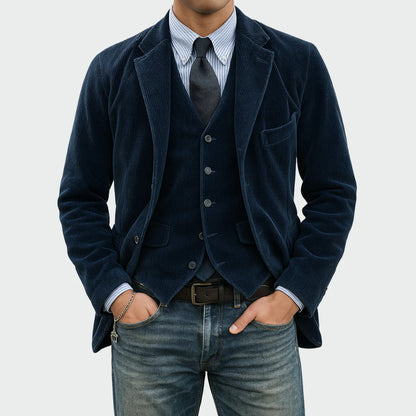 Tommy | Conjunto de 2 piezas: Blazer y cárdigan de terciopelo