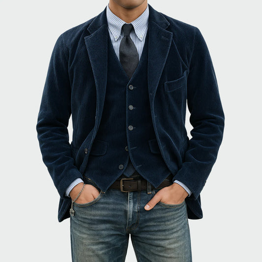 Tommy | Conjunto de 2 piezas: Blazer y cárdigan de terciopelo